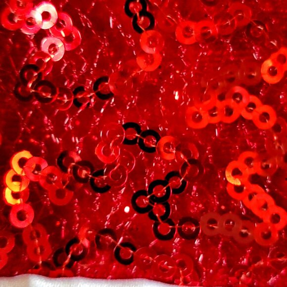 Girls Red & White Long Sleeve Christmas Dress W/ Faux Fur Trim Sequin Top Bow Ac - Picture 6 of 13